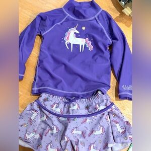 UV Skinz Unicorn toddler Size 3T Swim Set